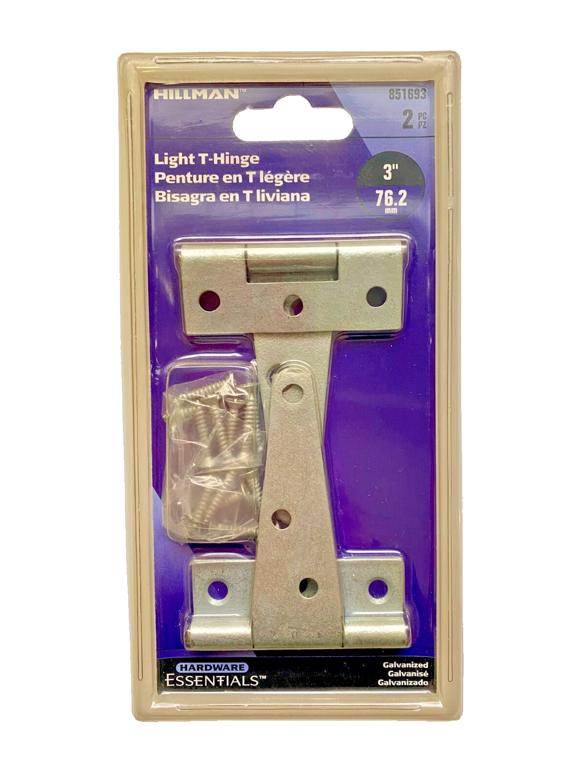 Hillman Weathermax Light T-Hinges Galvanized Steel 851693 3" Door Hinge Outdoor