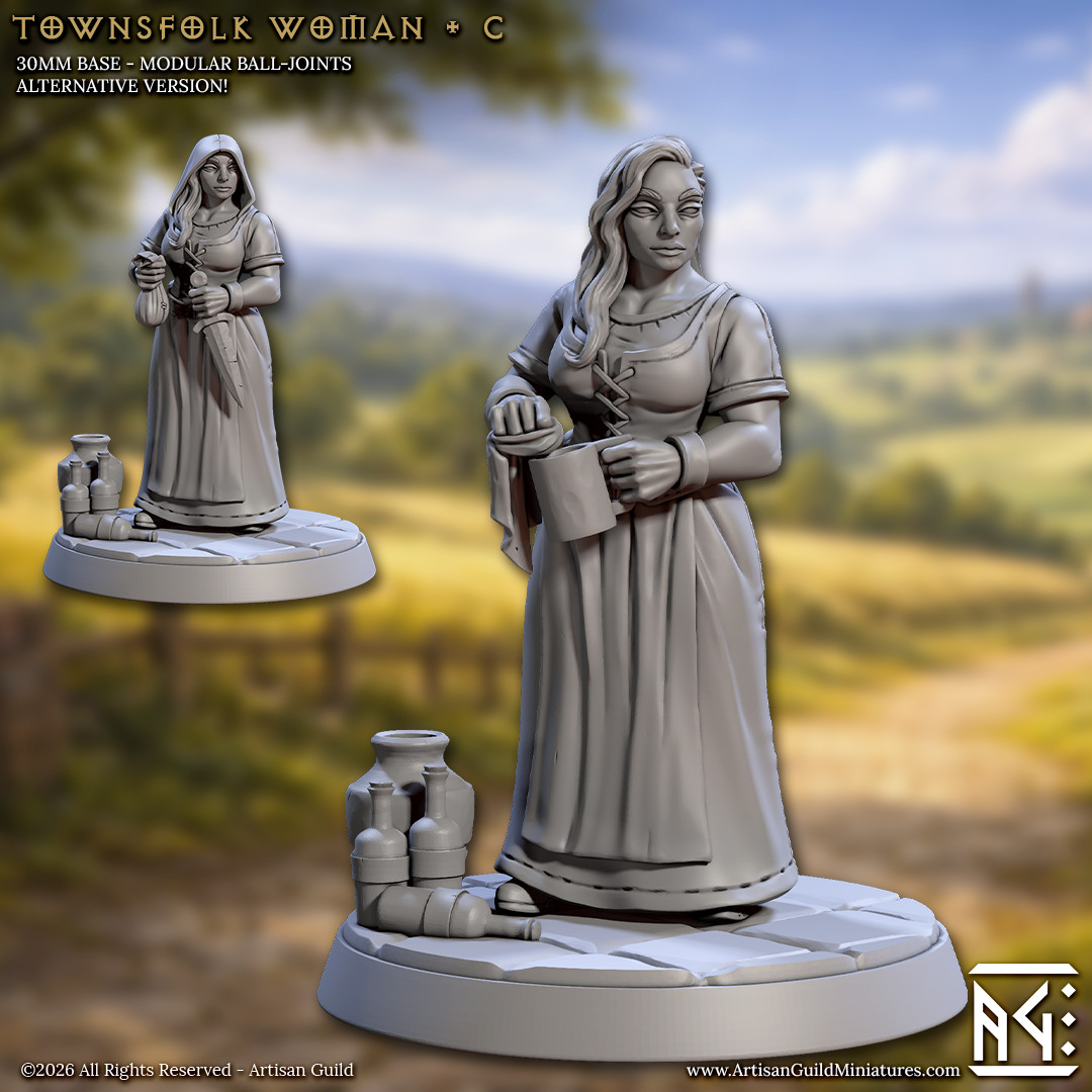 Townsfolk Woman - Barkeep Tavern Assassin - Artisan Guild - Dungeons and Dragons