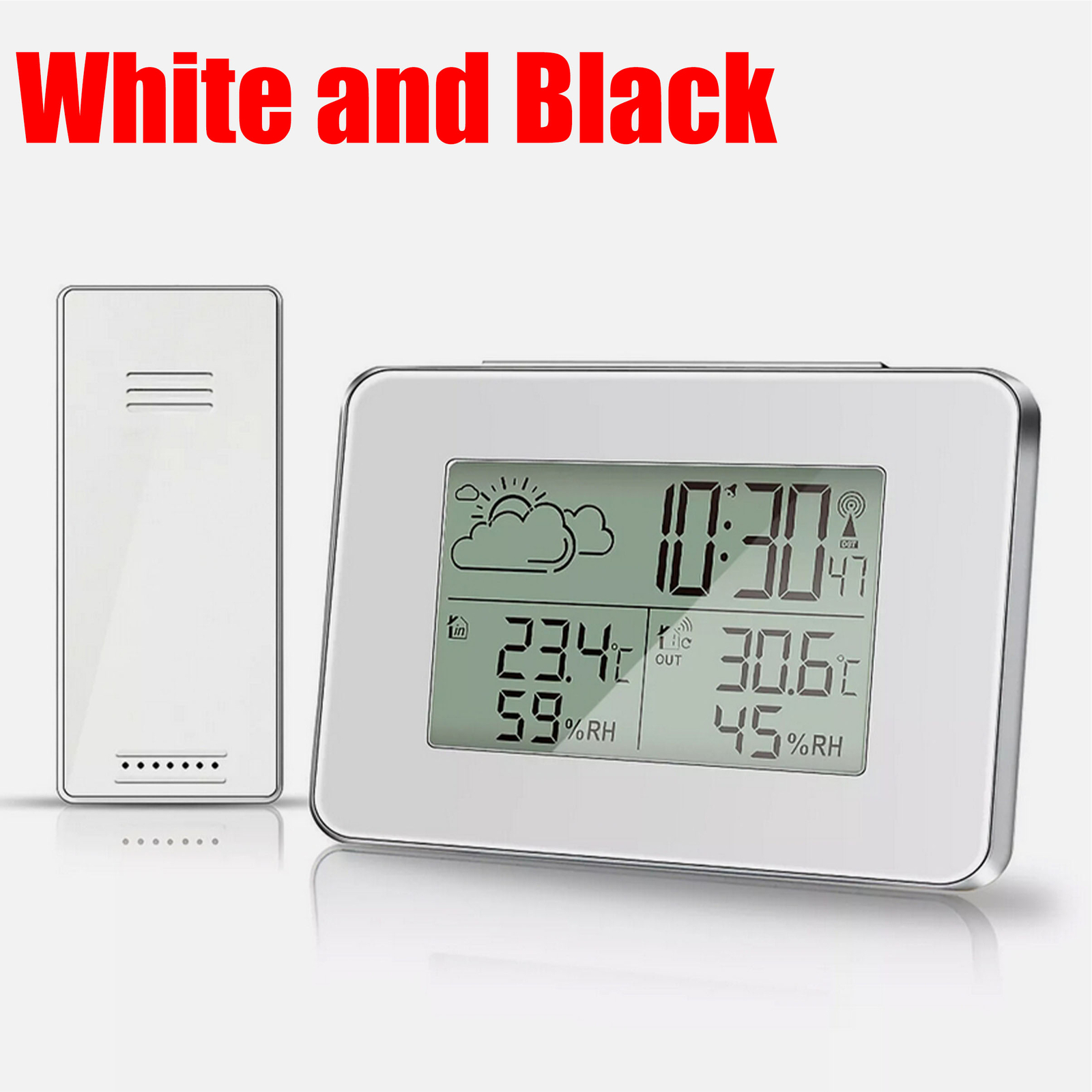 Digital LCD Indoor Outdoor Weather Station Calendar Thermometer Humidity Meter