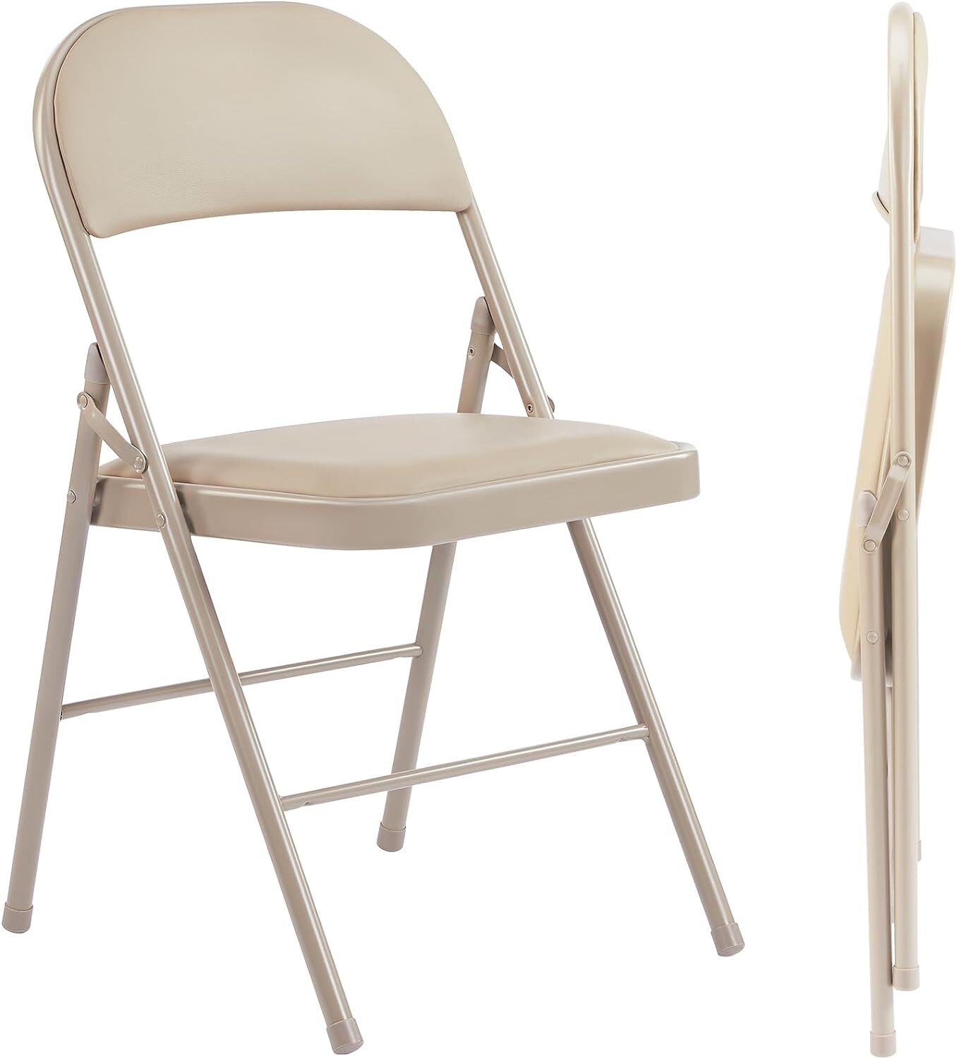 Leather Folding Chair Padded Folding Chairs Sturdy Metal Foldable Chair Outdoor