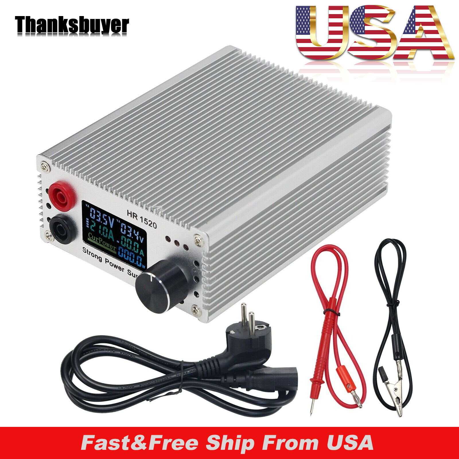 HR1520 Adjust Power Supply DC Regulated for Short Circuit Detect&Aging Tests