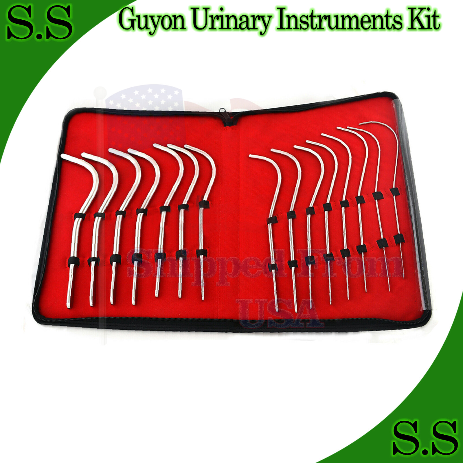 Guyon Urinary Instruments Kit Of 15 Pieces Bougies Gynec DS-1346-215