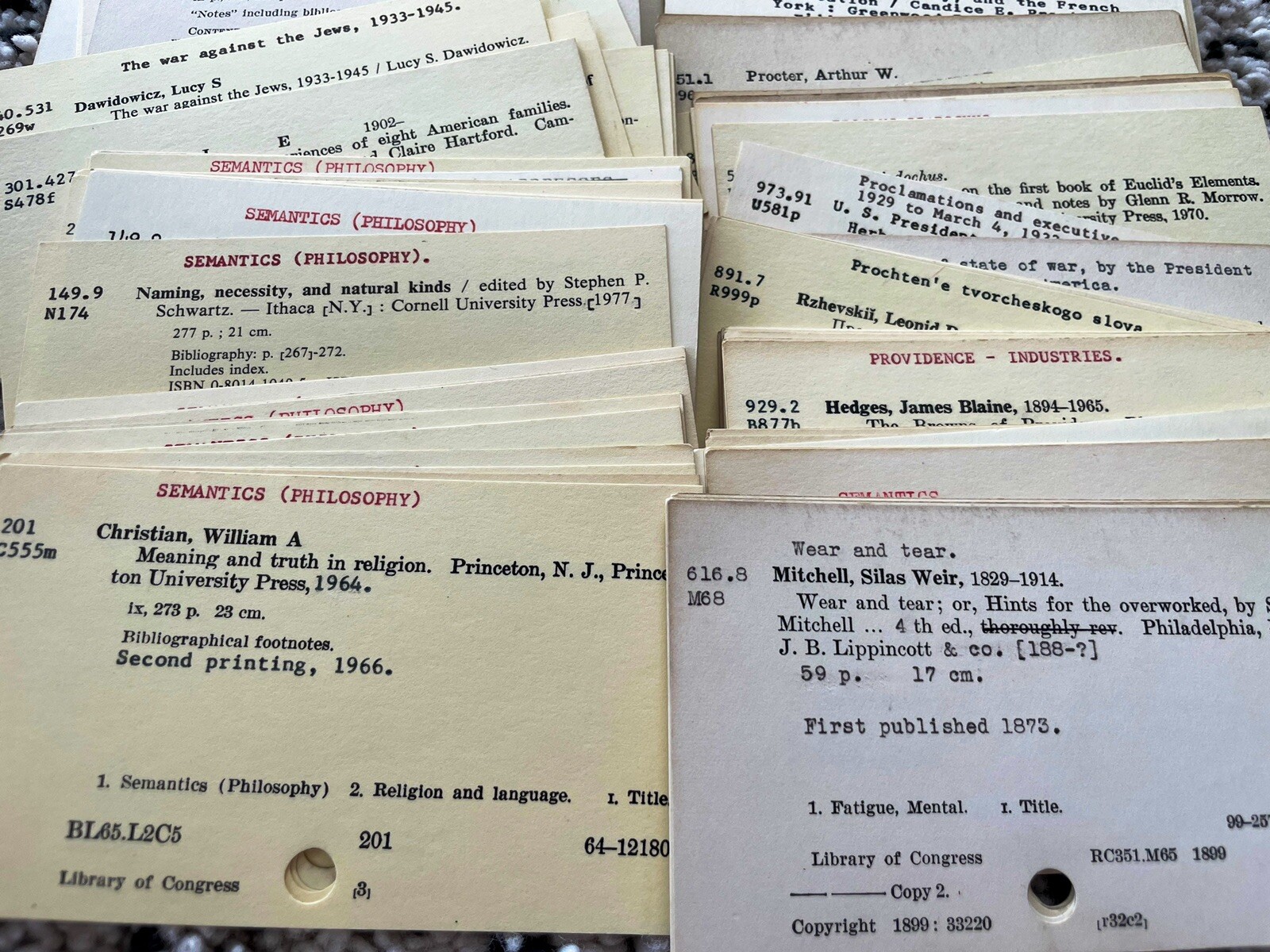 20 Vintage Library Card Catalog/Index Cards