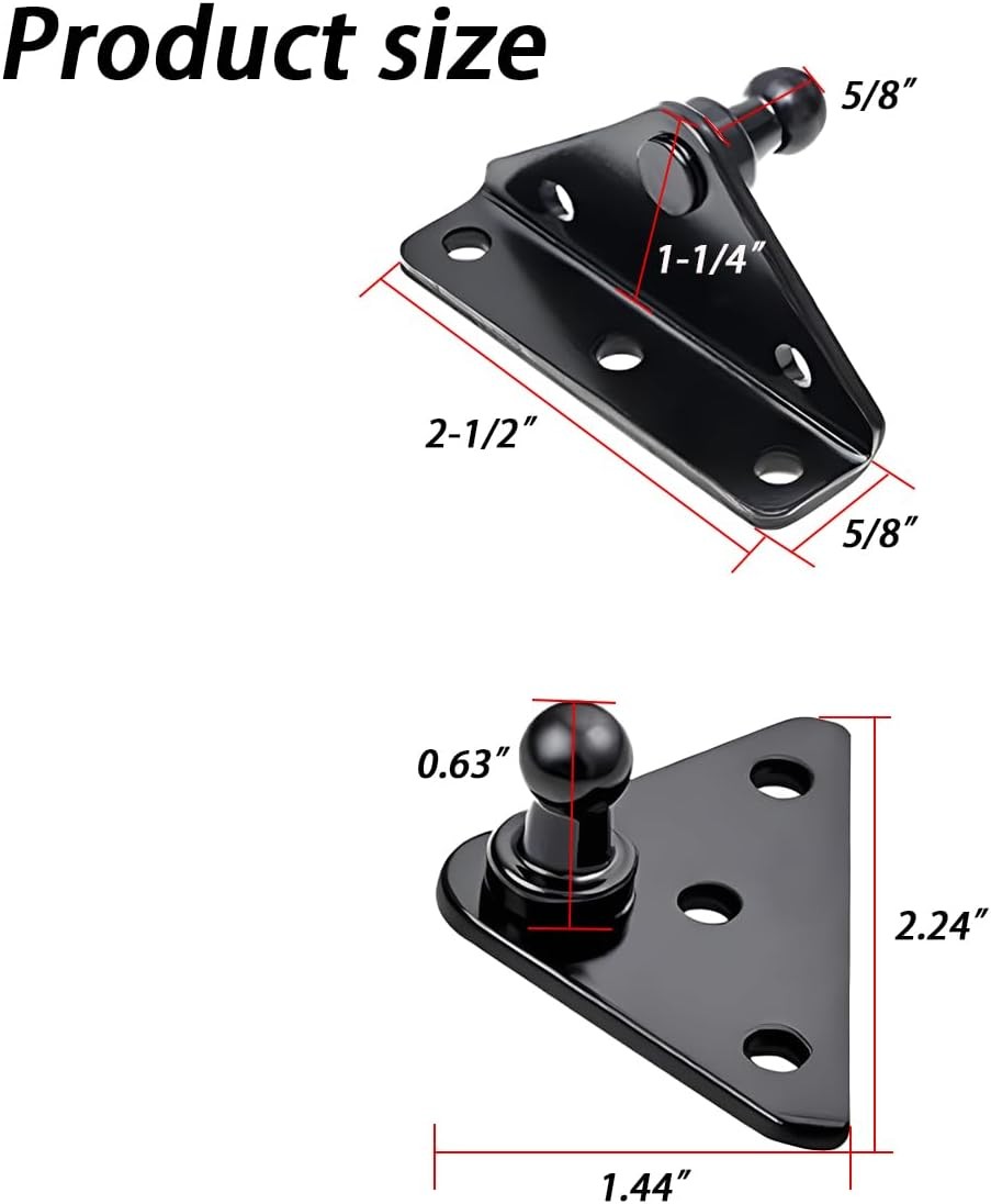 10MM Car Ball Stud Mounting Bracket, 4PCS Flat-Type Mounts with 16 Screws, Autom