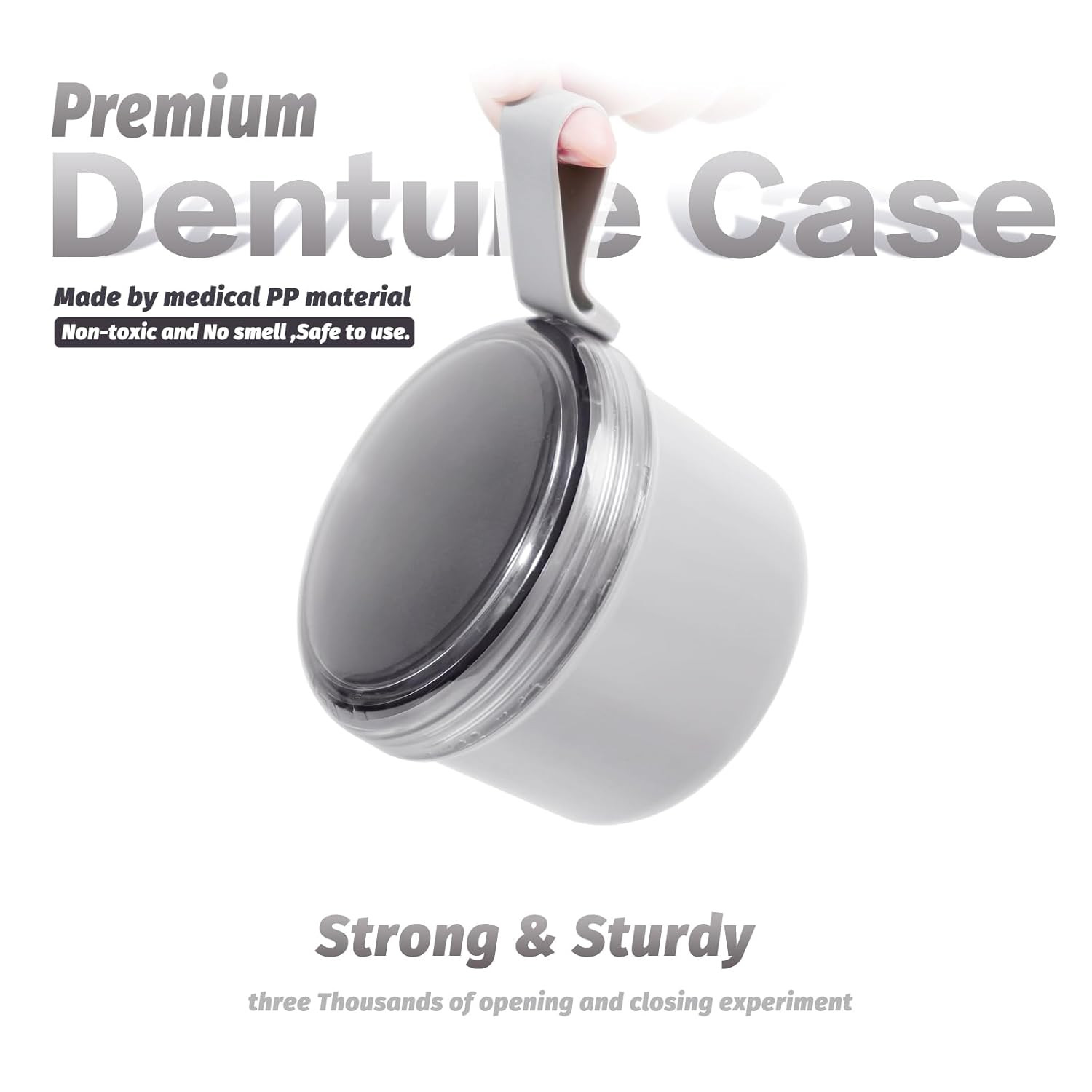 Large Denture Bath Cup No Leak Denture Case Retainer Cleaner Case Complete Clean