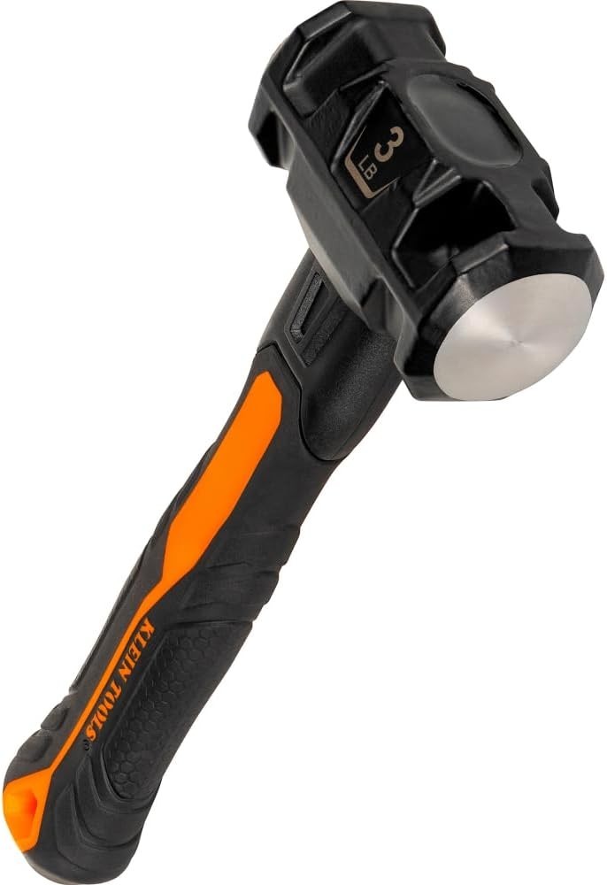 Klein Tools H80693 Sledge Hammer, 3-Pound Dual-Faced Hammer with Fiberglass H