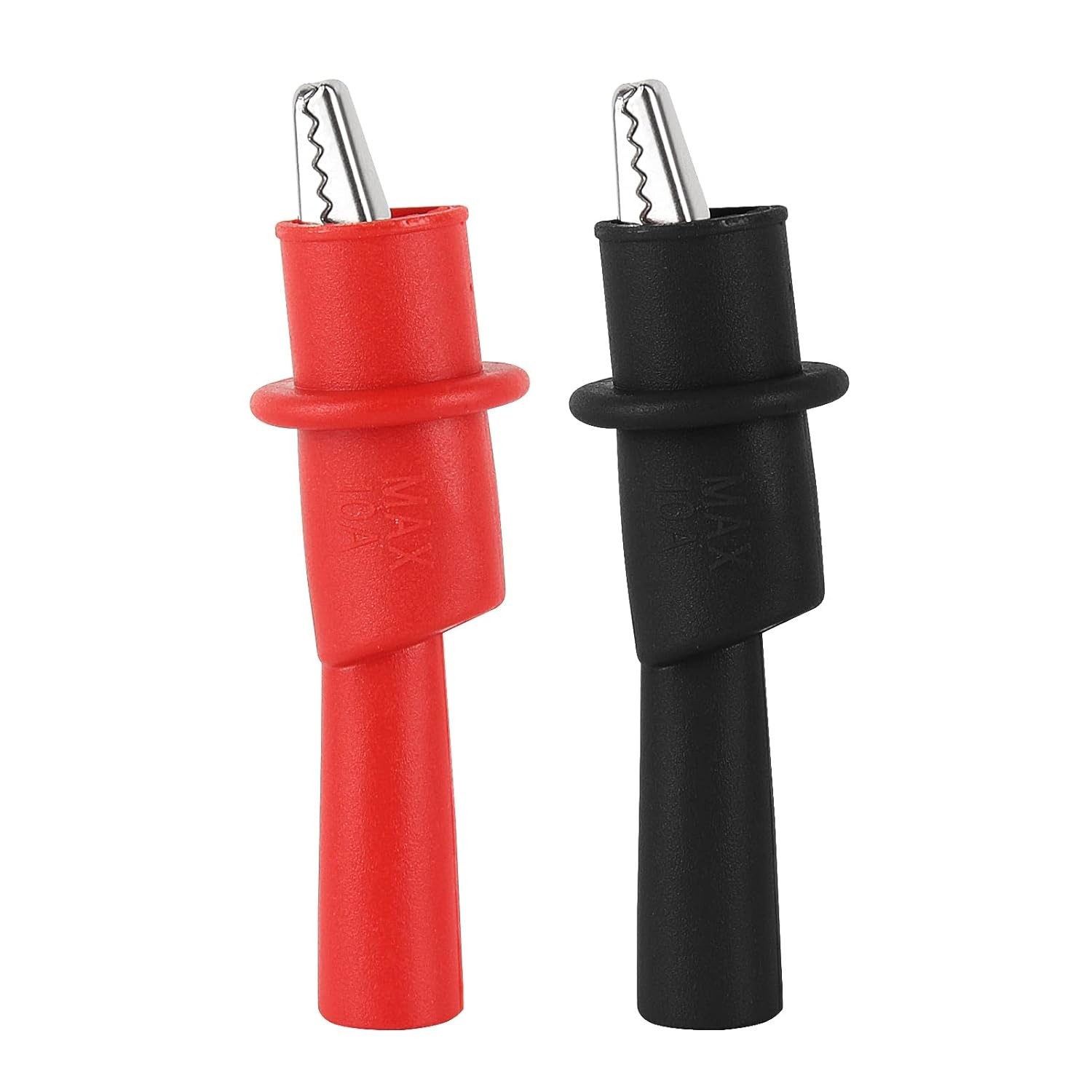 Insulated Alligator Clips for Multimeters - Rustproof 2-Piece Set with 10mm Grip