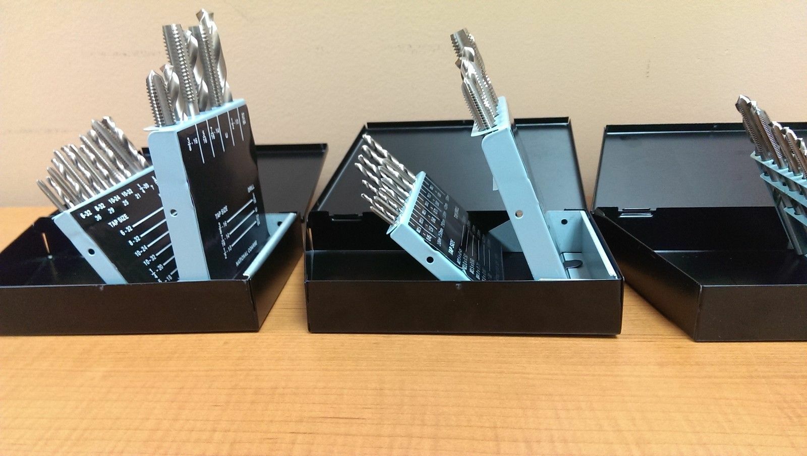 3 in 1- 3 of 18-Pcs HSS Tap & Drill Sets, UNC/UNF/Metric in Metal Box, #0001