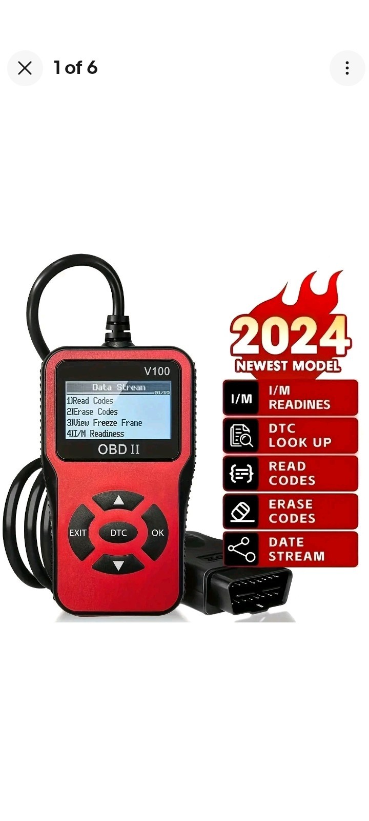 1PC V100 OBD2 Scanner Engine Fault Code Reader Diagnostic ScanTool for Cars 1996