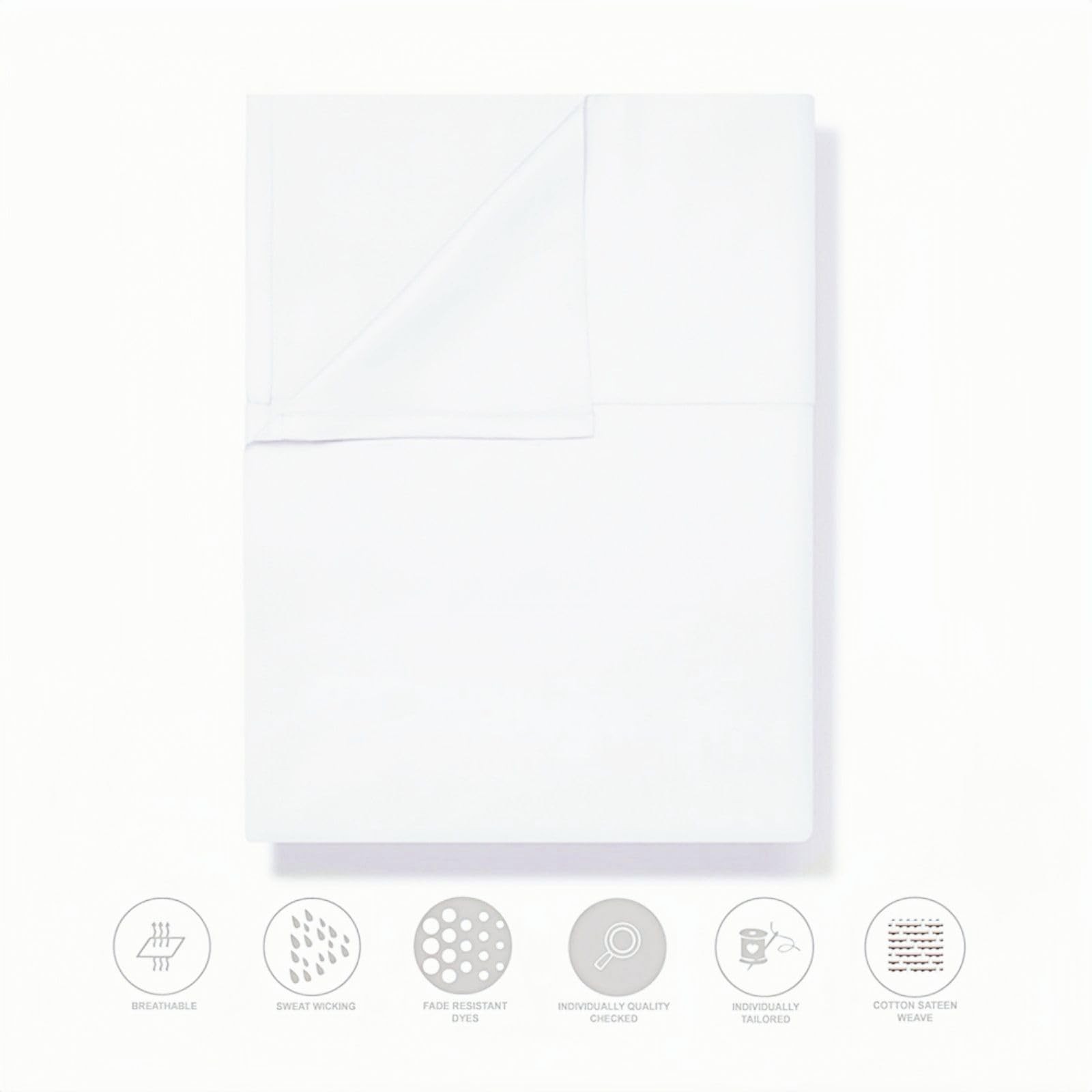 Flat Queen Size, Soft 300 Thread Count 100% Cotton , Sateen, Cooling & Breath...