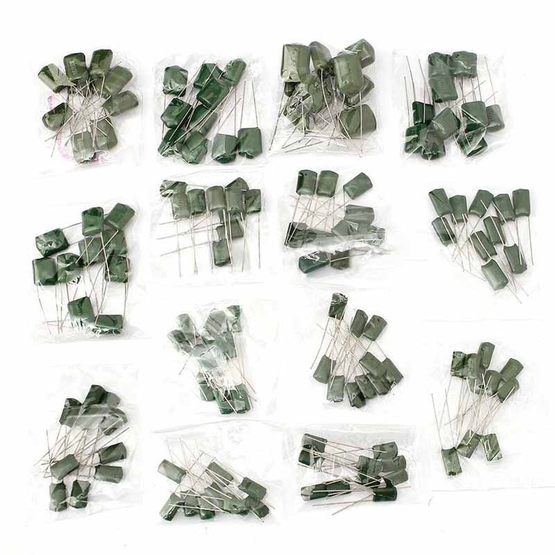 140Pcs 14Values Polyester Film Capacitor Electrolytic Assortment Kit 630V