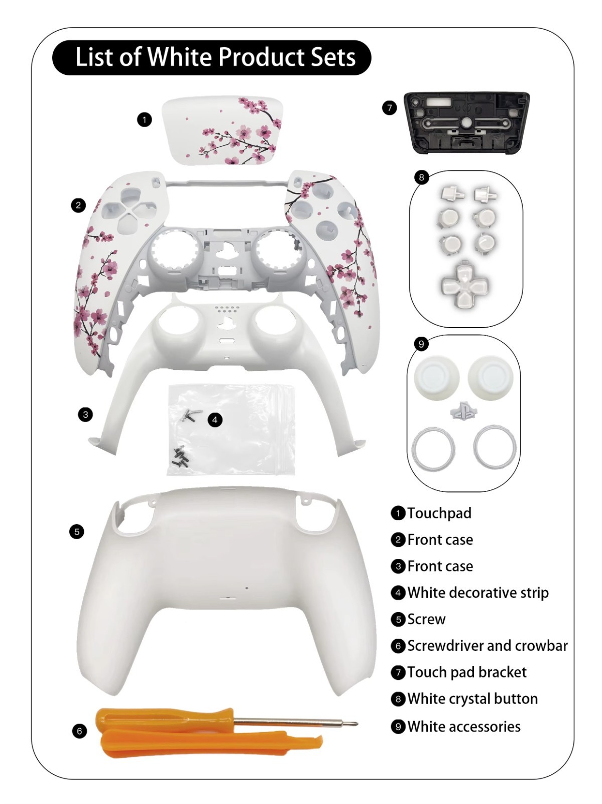 Cherry Blossom Dual-SensePS5 Controller Cover