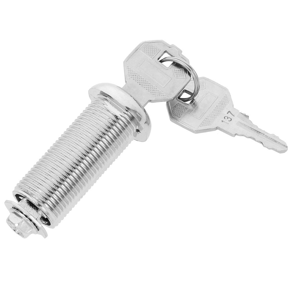1 Set Heavy Duty Zinc Alloy Secure Cabinet Lock Silver Reusable with Keys