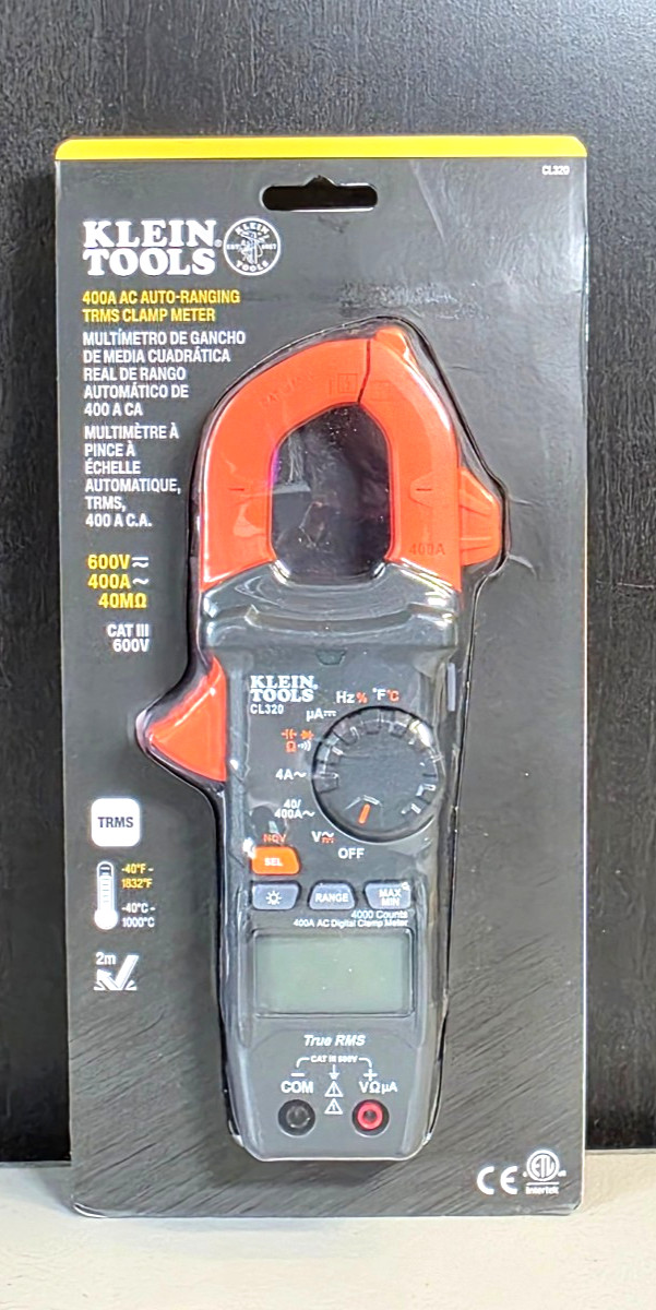 Klein Tools CL320 400A AC Auto-Ranging TRMS Clamp Meter New & Sealed