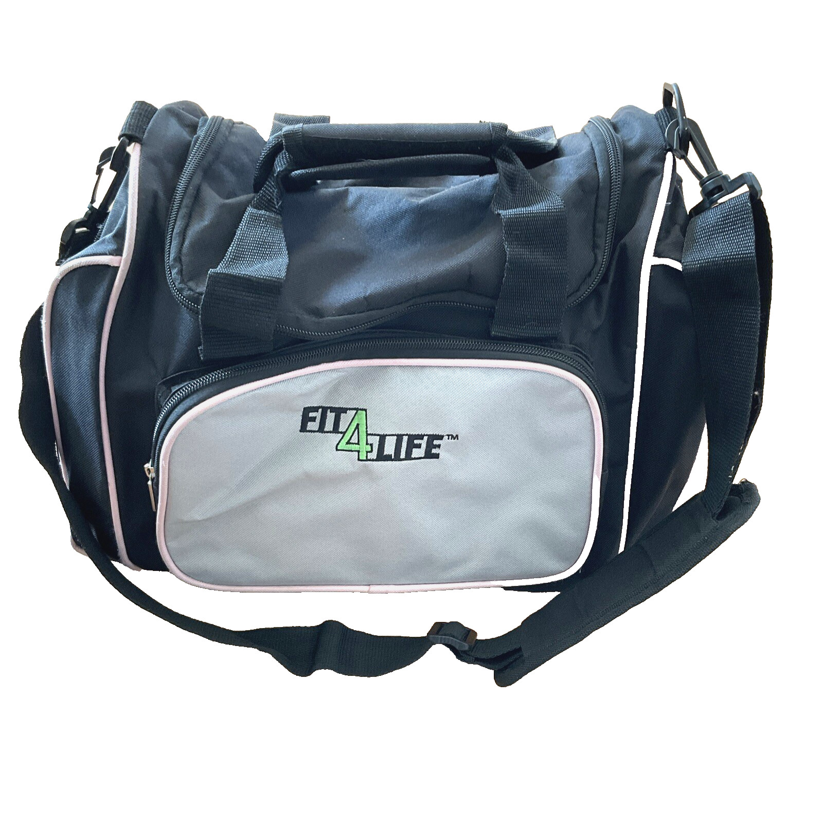 Women’s Duffle Bag Black Pink Trim Travel Gym Training Bag Sports Volleyball Bag