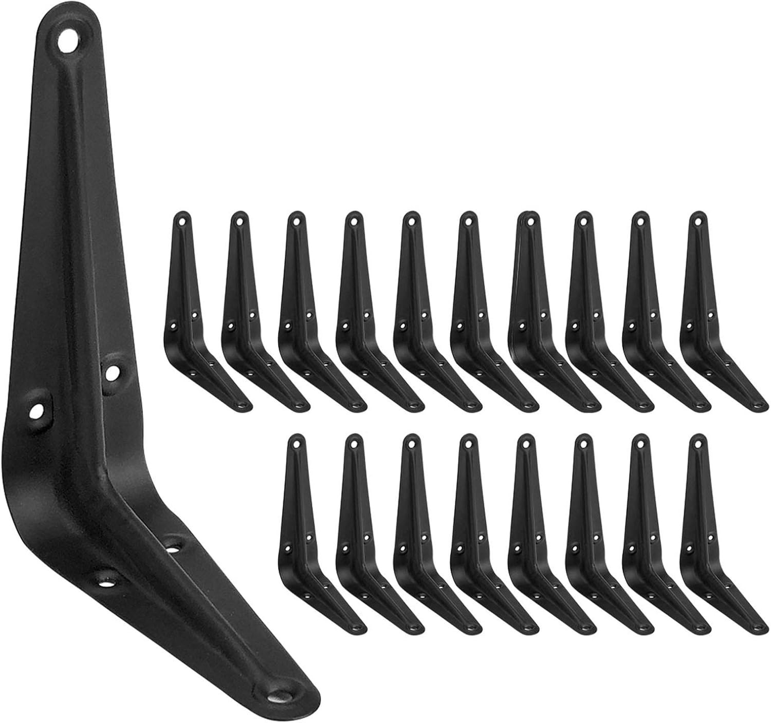 20 Pack 4 X 3 Inch Heavy Duty Black Metal Floating Shelves Brackets, L Bracket C