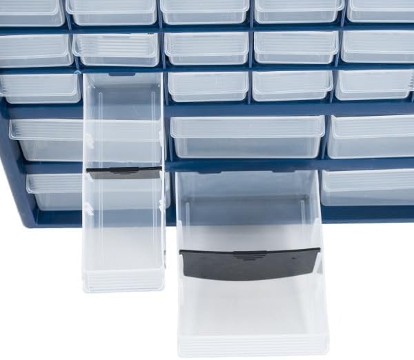 Plastic Storage Drawers 42-Compartment Organizer Desktop/Wall Mount for Hardware