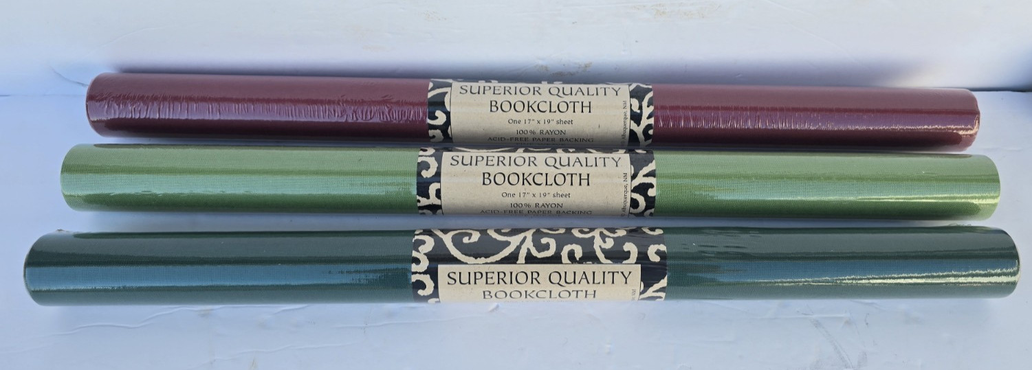 Superior Quality Bookcloth 17" X 19" Linco Rayon Paper Backing Red, Green, Lime