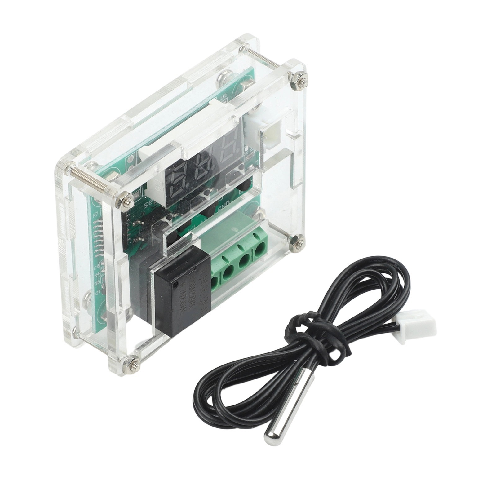 DC 12V Thermostat Temperature Controller Switch Board Red Digital Display+Case