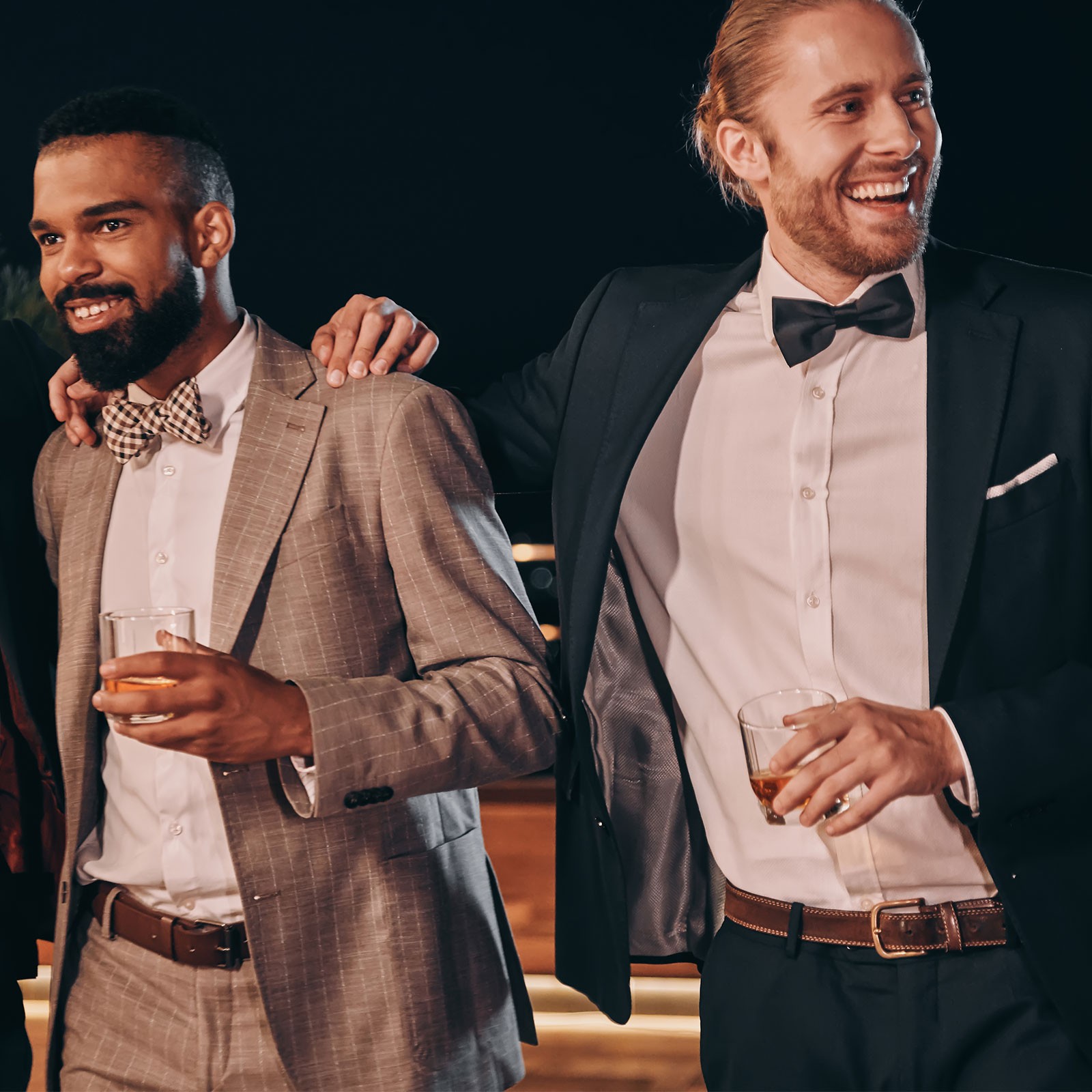 Bow Tie for Men, Adjustable Bow Ties with Pocket Square(Dark Coffee)