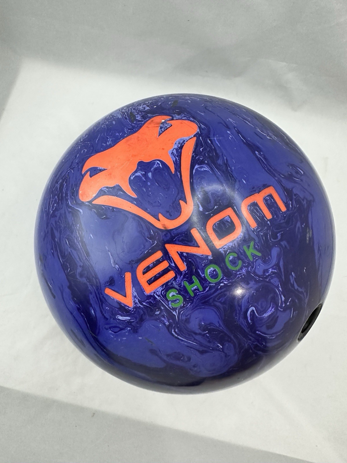 Motiv Venom Shock 15 lb. Bowling Ball-Used WAL00484 + Vintage Ebonite Bag