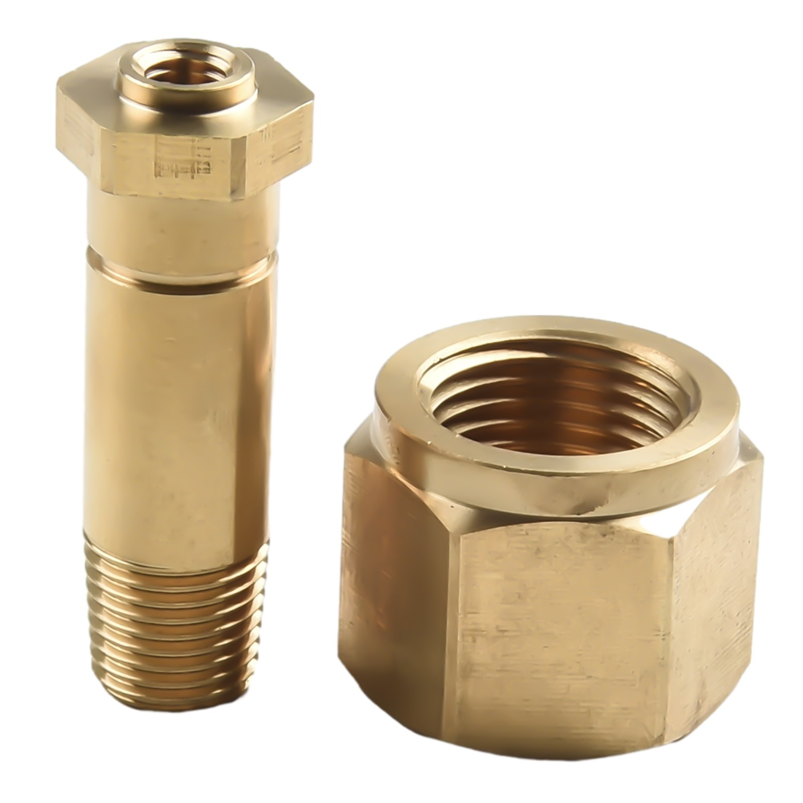 Regulator Inlet Nuts Nipple - Brass Quick Change RH Female Regulator 2" Long