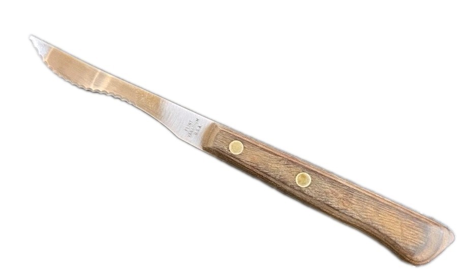Vtg 3 1/2" Blade FLINT Vanadium Serrated Grapefruit Citrus Knife USA