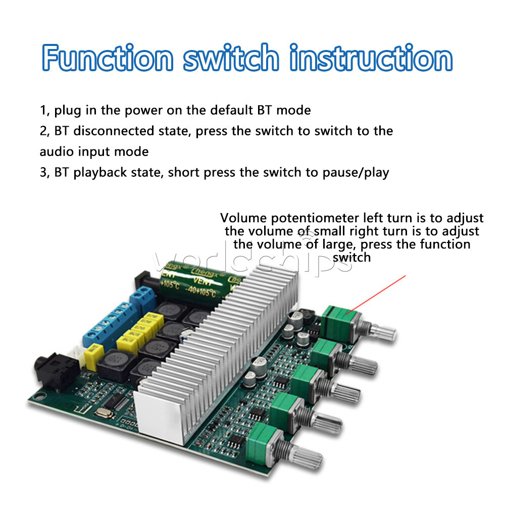 TPA3116 Amplifier Audio Board 2.1 HiFi Bluetooth Digital Power Amplifier Board