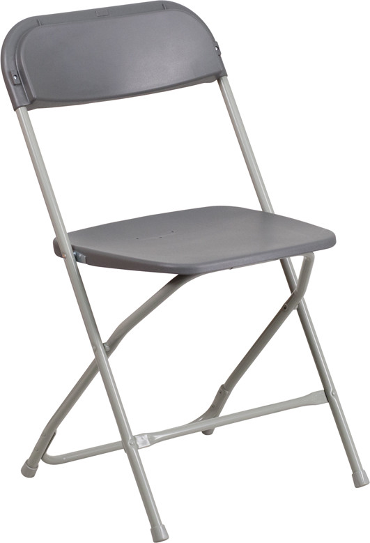 (50 PACK) 650 Lbs Capacity Commercial Quality Gray Plastic Folding Chairs