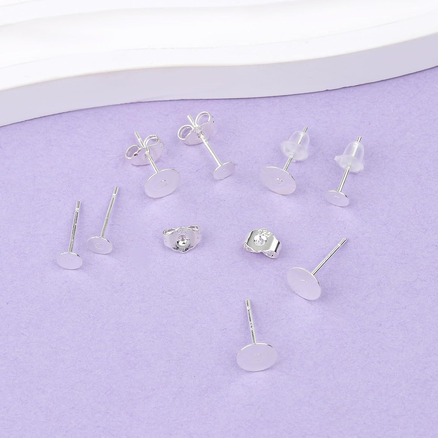 210Pcs Hypoallergenic Earring Backs & Posts - 925 Silver, Silver-Plated Coppe...