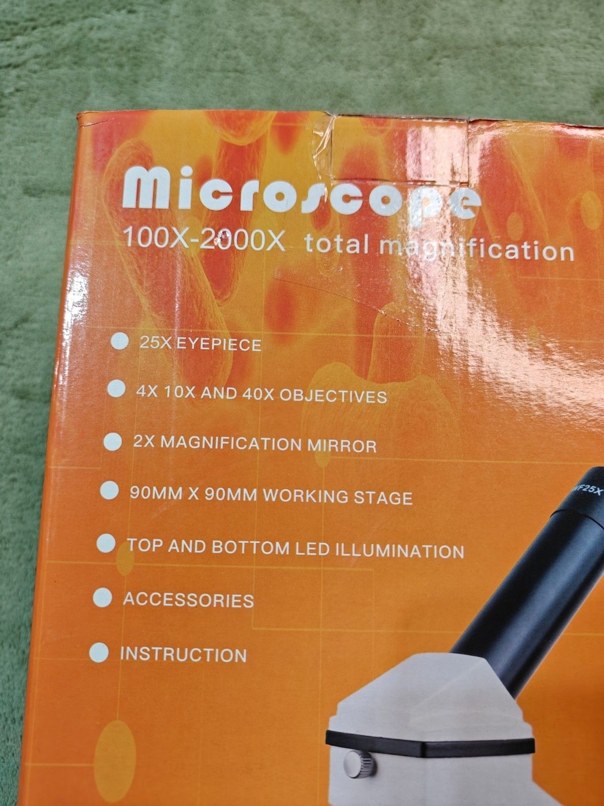 2000X Student Compound Microscope Dual LED Lab Biology Kit w/ Smartphone Adapter