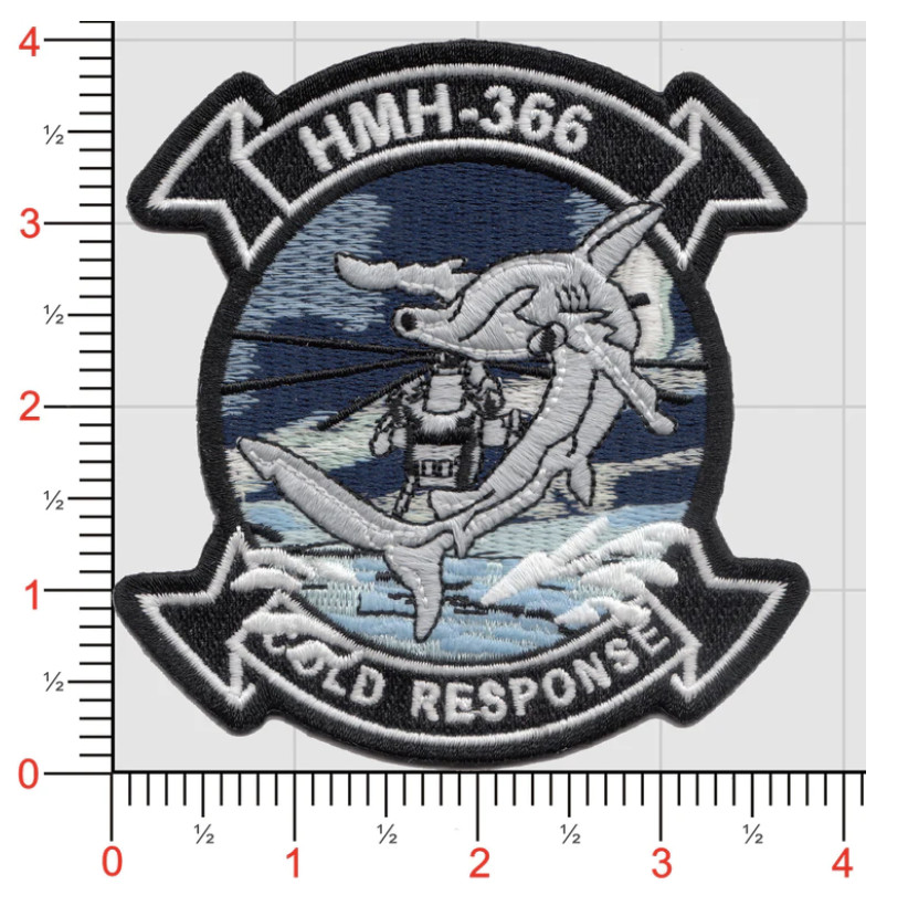 MARINE CORPS HMH-366 HAMMERHEADS OPERATION COLD RESPONSE EMBROIDERED PATCH