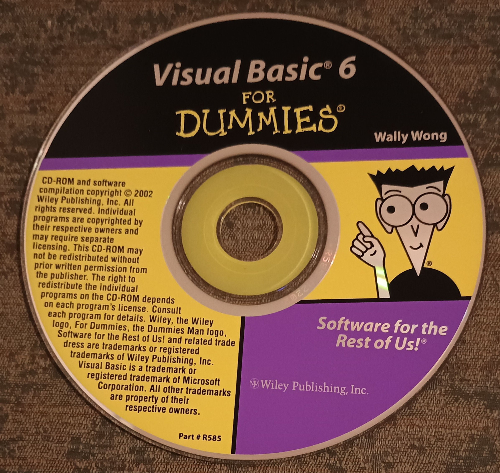 Visual Basic 6 for Dummies by Wally Wong - retro PC software - DISC ONLY