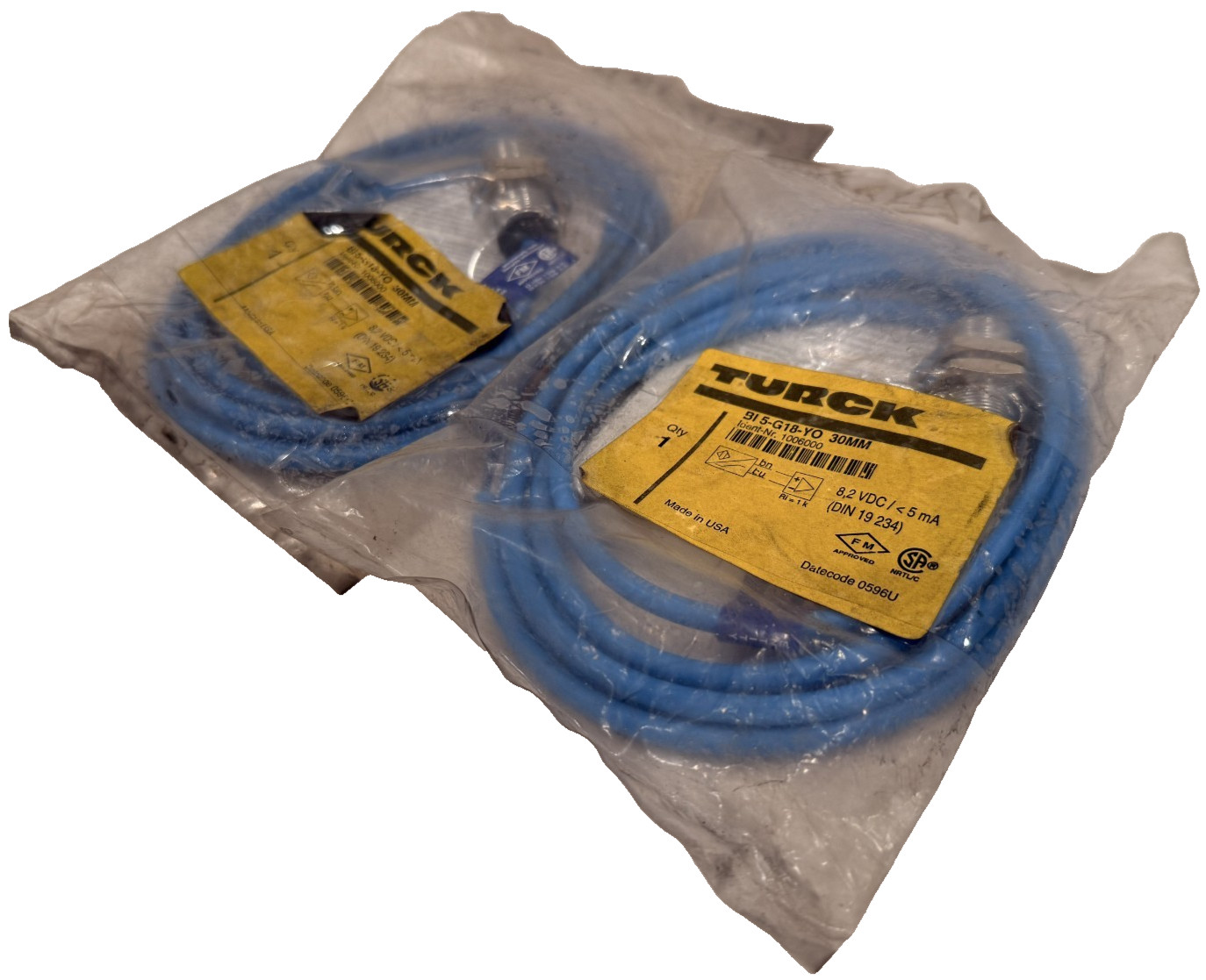LOT OF 2 NEW TURCK BI 5-G18-YO PROXIMITY SENSORS 30MM BI5G18YO