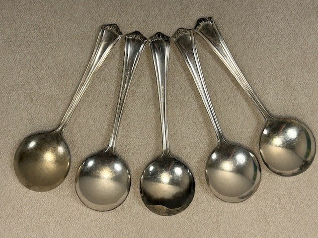 Antique Lesco Imperial Silverplate Flatware Gumbo Spoons ( 5 spoons)
