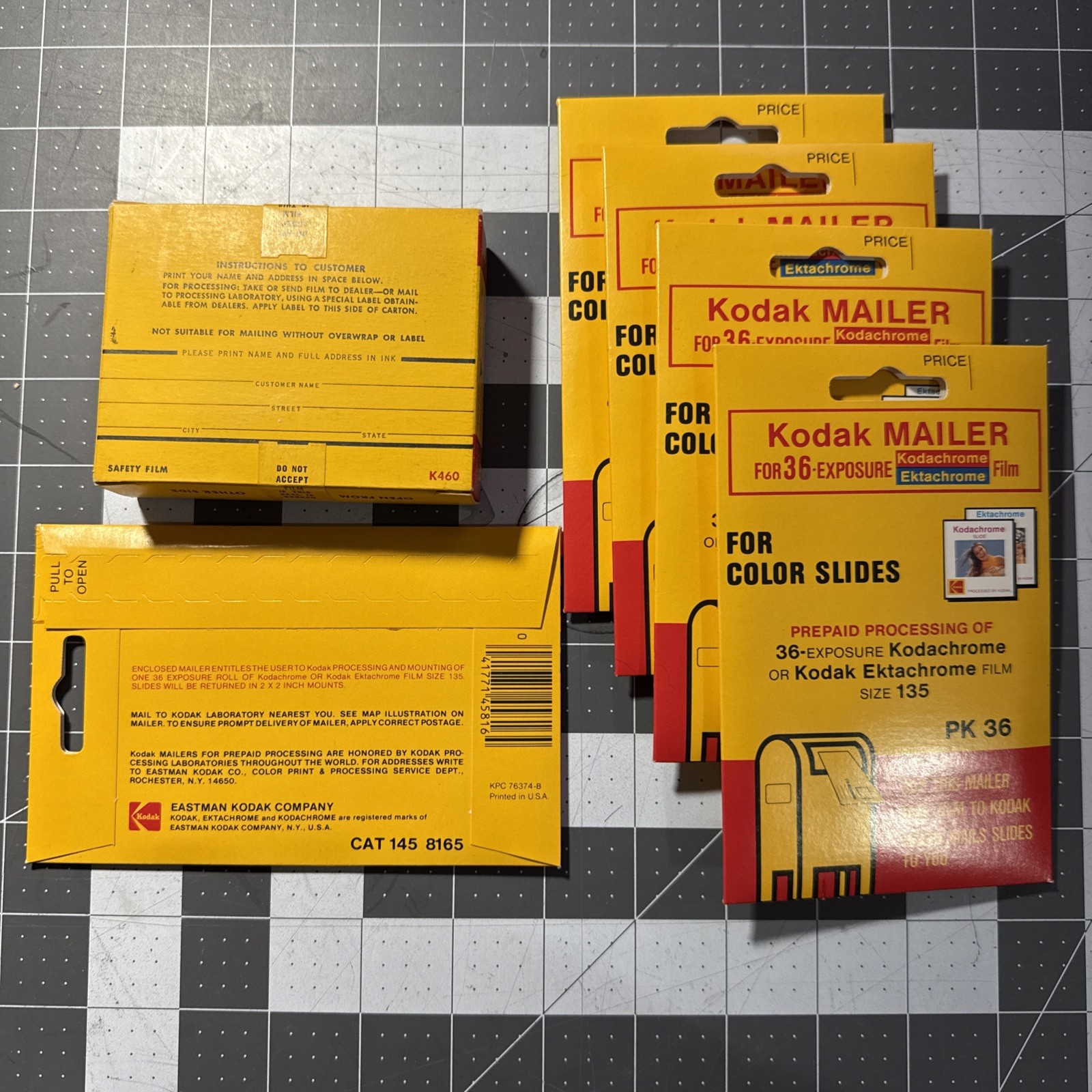 Vintage Kodachrome Lot! 8mm Camera Magazine 1959 + 5x Slide Mailer Ektachromea