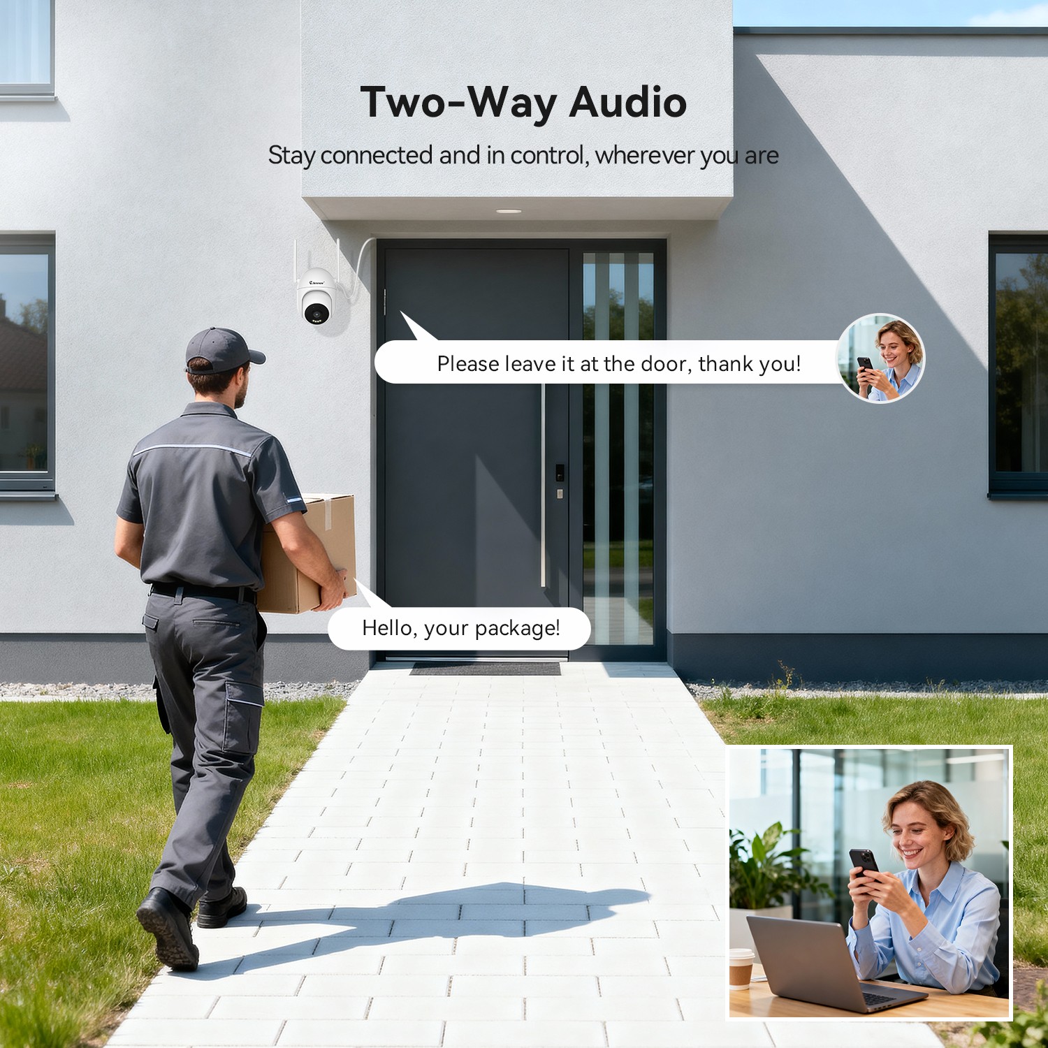 Wireless Security Camera System WIFI PTZ Outdoor Weatherproof Camera 5MP 1TB NVR
