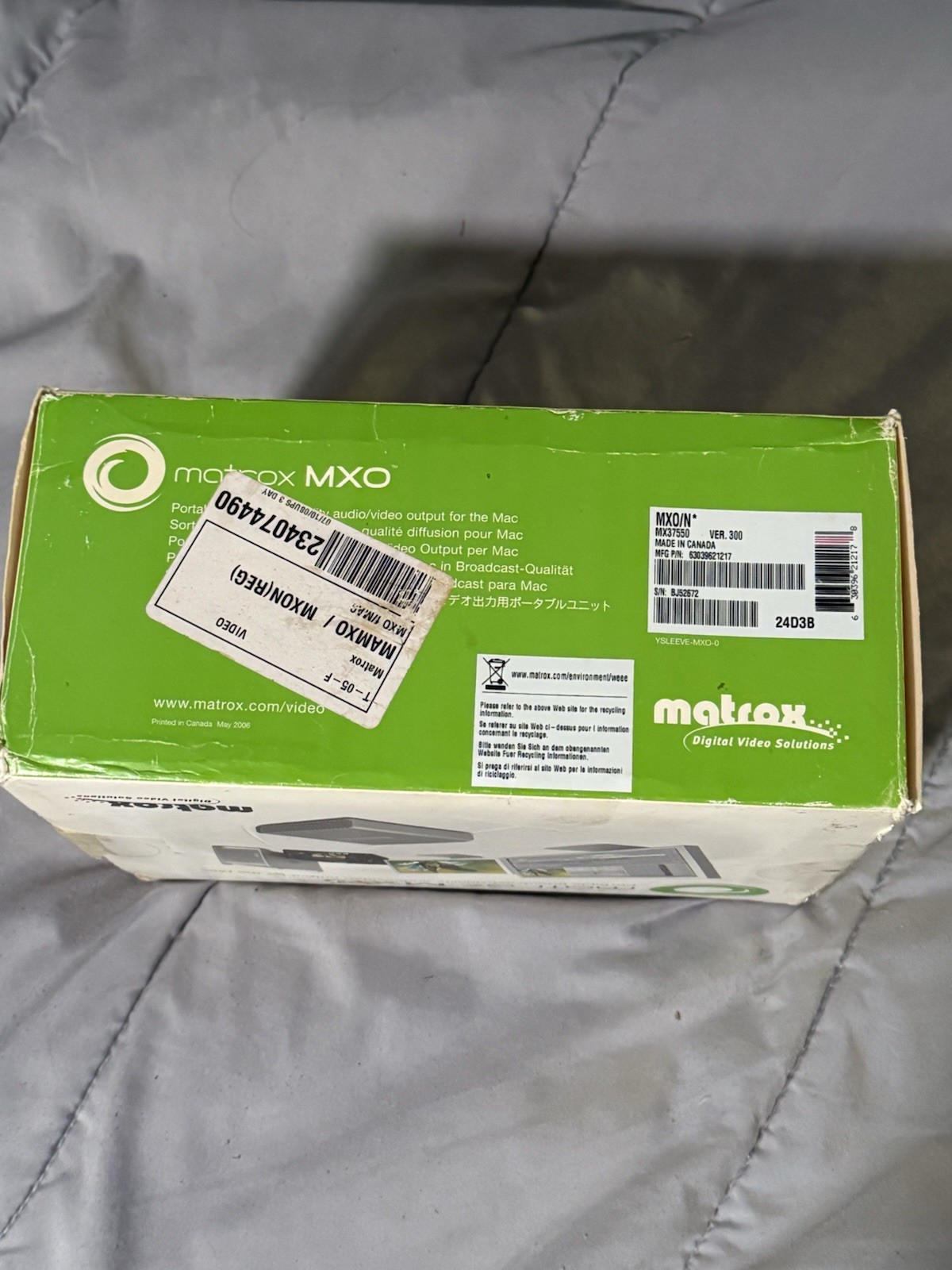 Matrox MX37550 Portable Digital Video/Audio Output For Mac Used- Not Tested