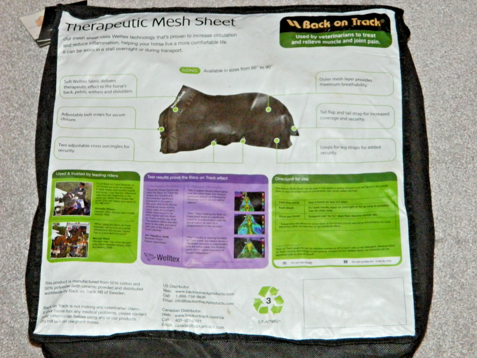 NEVER USED Back On Track Therapeutic Mesh Sheet - Black, 60"