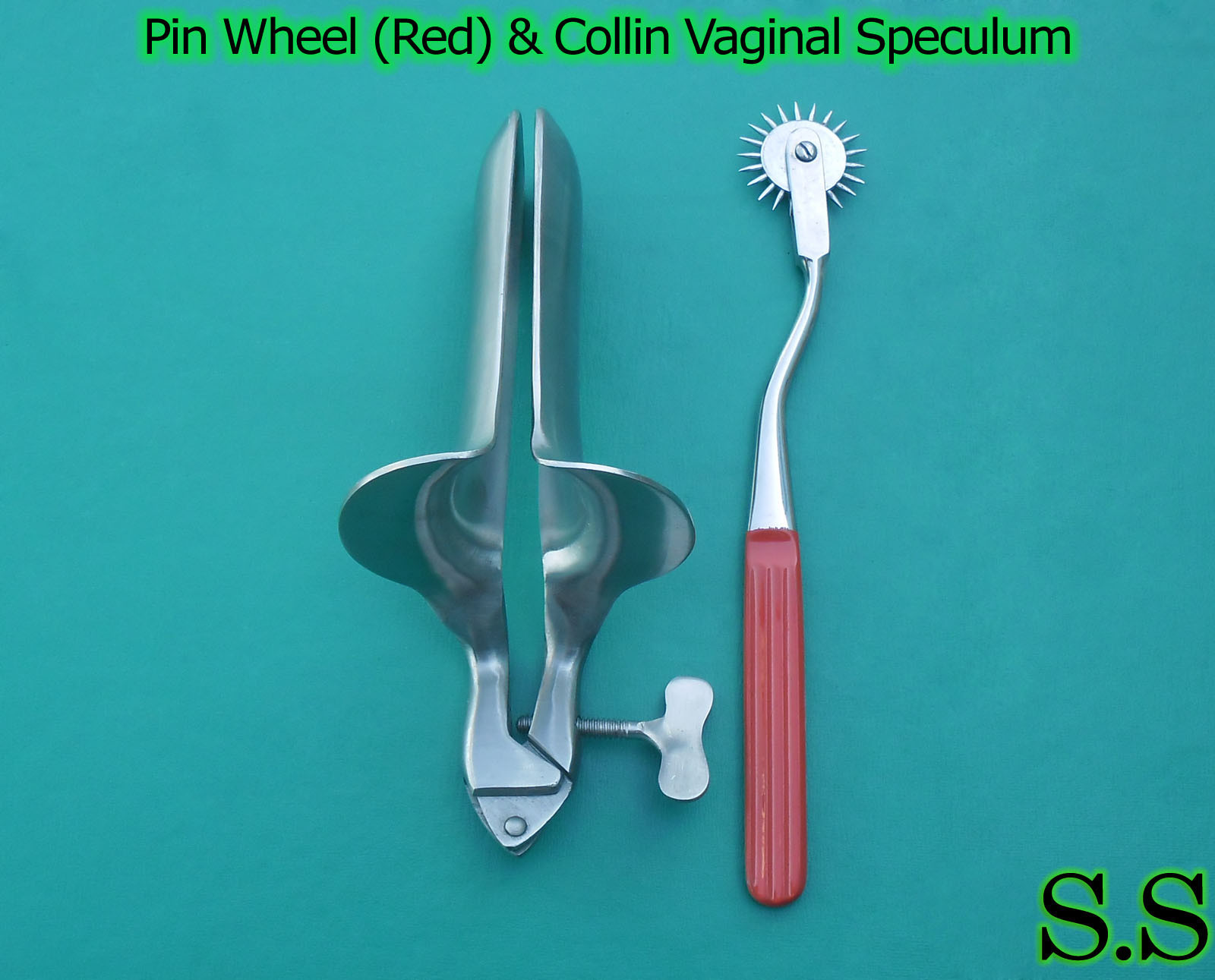 Wartenberg Pin Wheel (Red) Color & Collin Vaginal Speculum Small