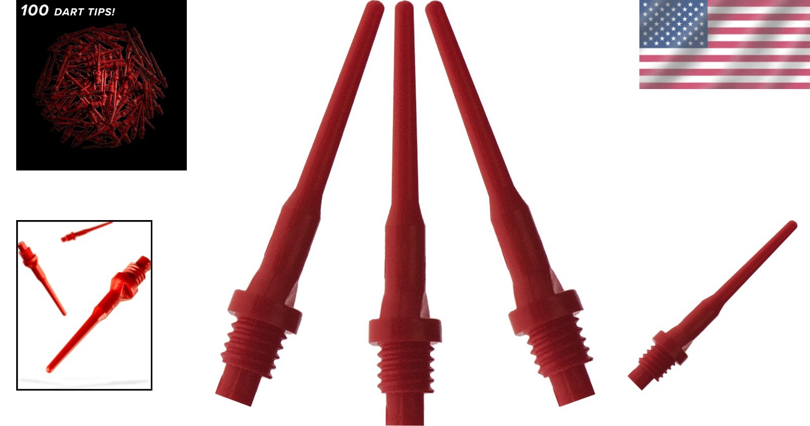 Viper Tufflex II 100 Pack Soft Tip Dart Points - Durable 2BA Replacement Tips