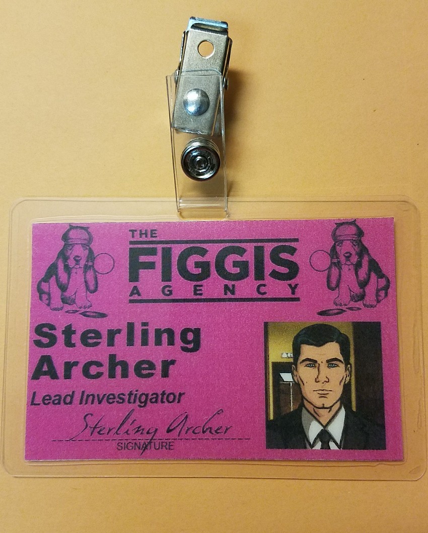 Archer TV Series ID Badge-The Figgis Agency Sterling Archer Costume prop cosplay