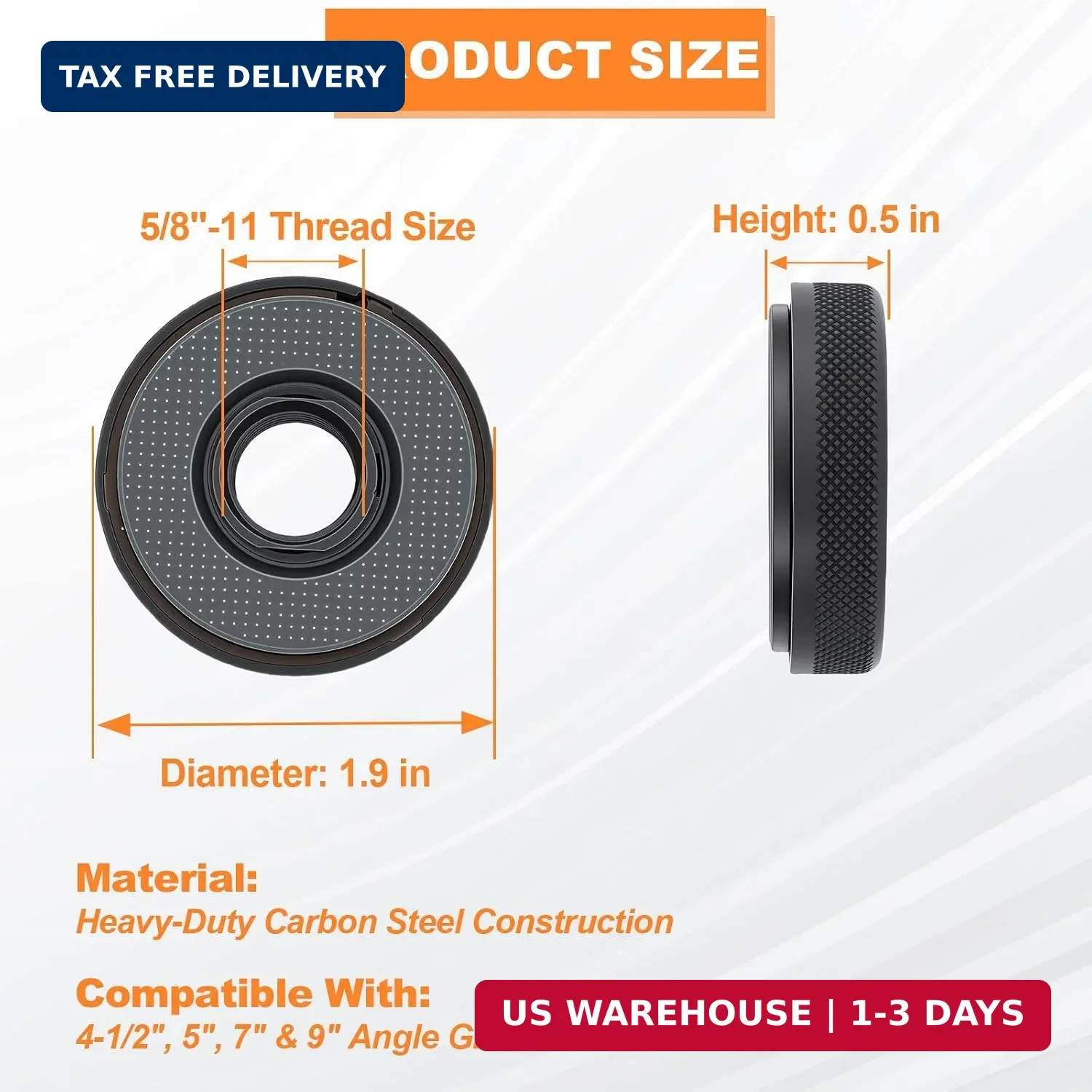 5/8-11 Quick Change Angle Grinder Nut, Self-Locking, 4 Pack | Wrench-Free Arbor