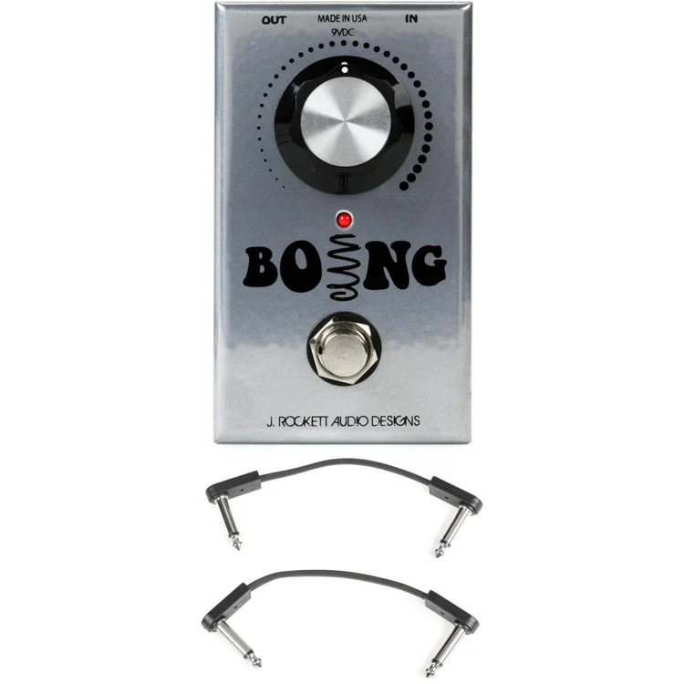 J. Rockett Audio Designs Boing Reverb Pedal with EBS Patch Cables