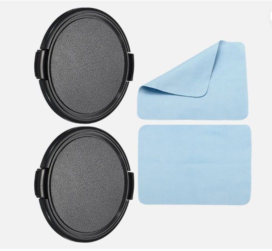 2 Black Lens Cap 46mm 46 mm Snap-on Side Pinch for Digital Camera camcorder NEW