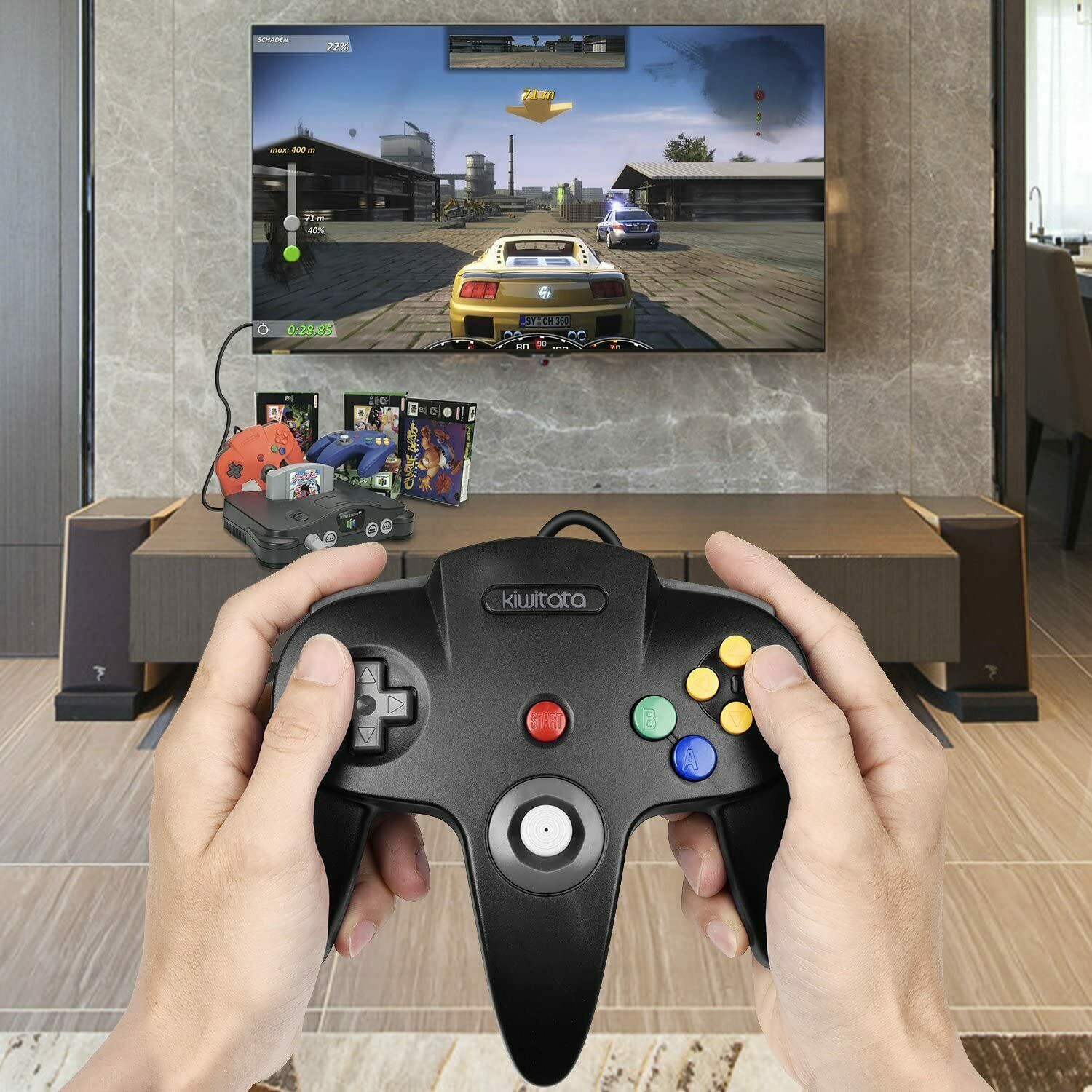 Wired Controller Compatible With Nintendo 64 N64 Joystick Video Game Console