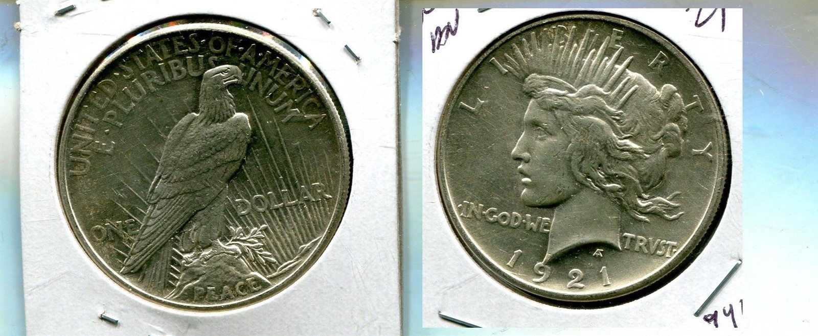 1921 P PEACE SILVER DOLLAR AU BU CL 9423T
