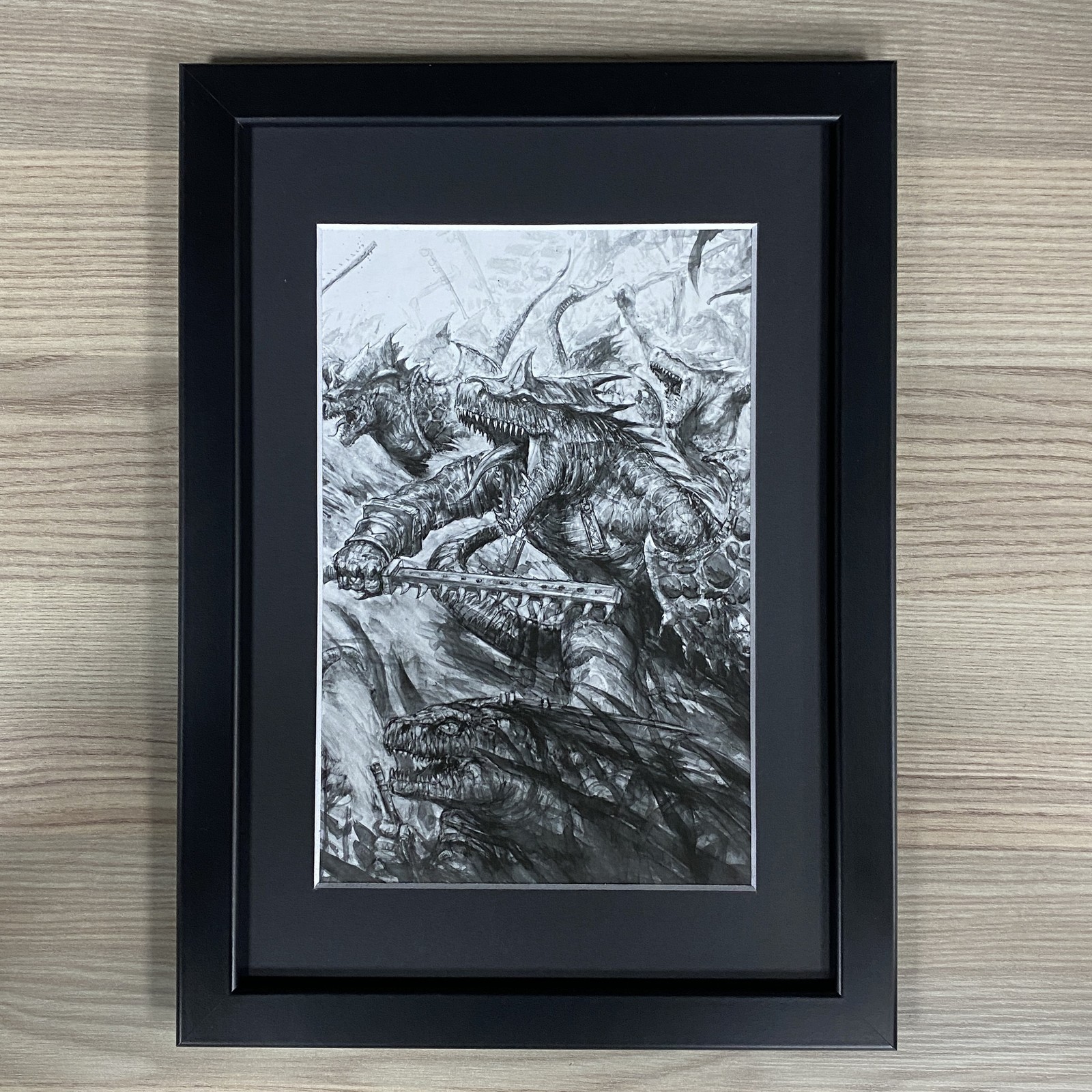 LIZARDMEN SAURUS WARRIORS FRAMED ART LUSTRIA SERAPHON WARHAMMER AGE OF SIGMAR