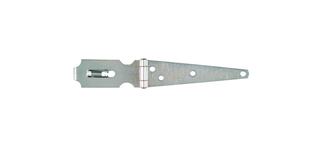Hinge Hasp, 6 in L, 1-5/8 in W, Steel, Zinc, 7/16 in Dia Shackle