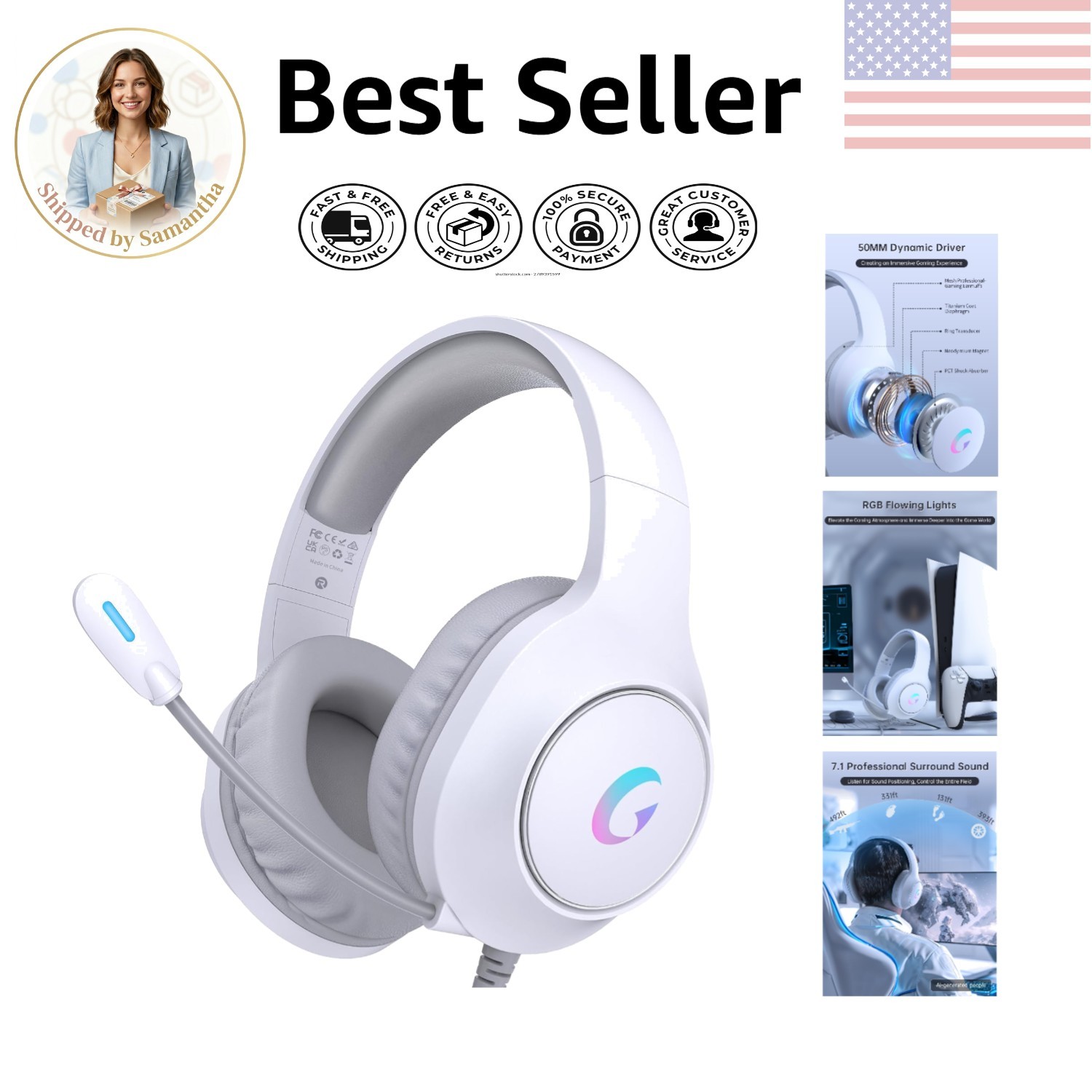 Ultimate Gaming Experience: CM7002 Over-Ear Headphones with 7.1 Surround Sound